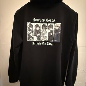 Black Attack on Titan Hoodie, Survey Corps